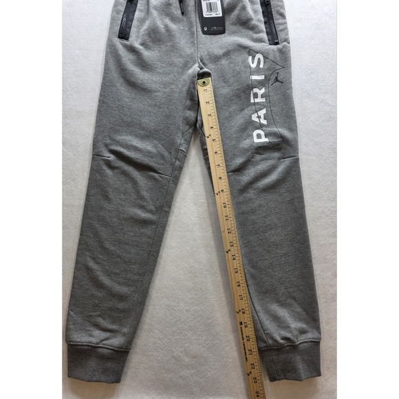 Jordan X Paris Saint-Germain 95B469-GEH Boy's Gray Fleece Sweatpants. NWT.Size M - Picture 5 of 8